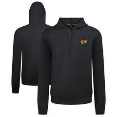 Chicago Blackhawks Levelwear Technic Quarter-Zip Pullover Hoodie - Black - NHL 203145986