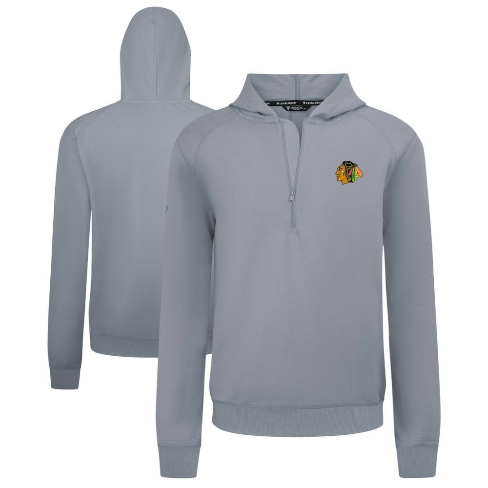 Chicago Blackhawks Levelwear Technic Quarter-Zip Pullover Hoodie - Gray - NHL 203145987