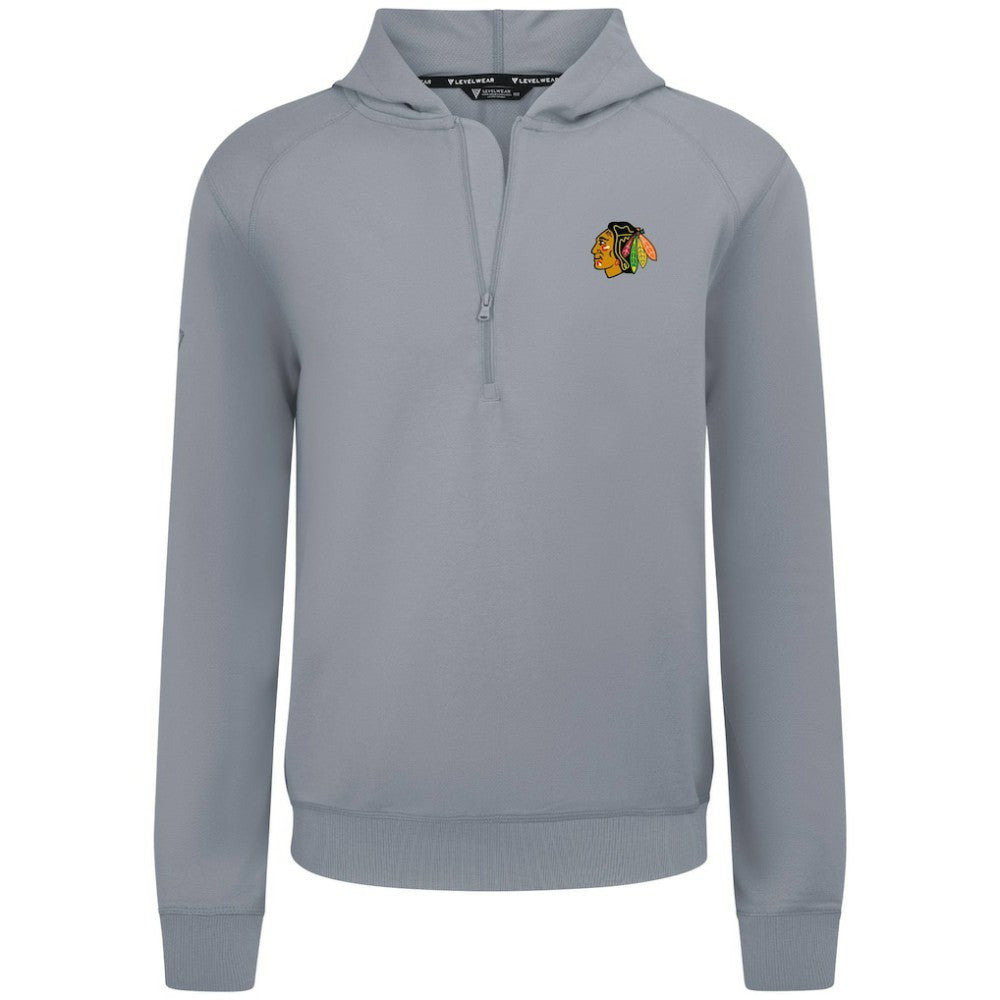 Chicago Blackhawks Levelwear Technic Quarter-Zip Pullover Hoodie - Gray - NHL 203145987