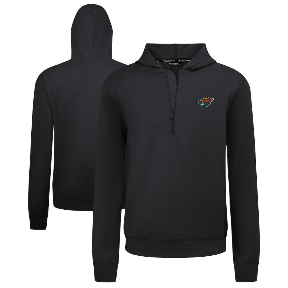 Minnesota Wild Levelwear Technic Quarter-Zip Pullover Hoodie - Black - NHL 203145996