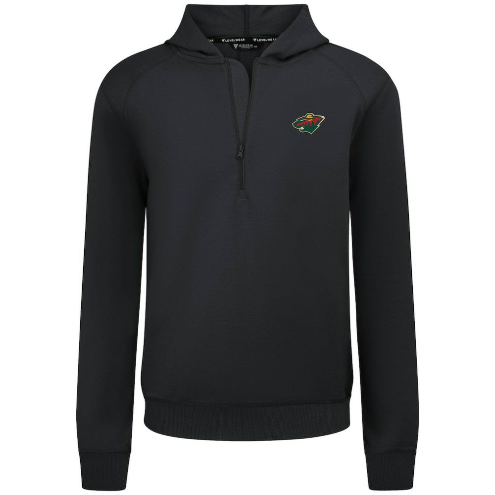 Minnesota Wild Levelwear Technic Quarter-Zip Pullover Hoodie - Black - NHL 203145996