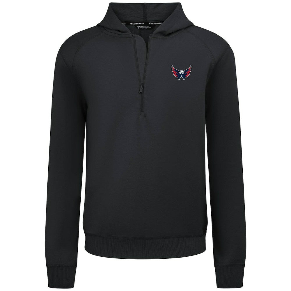 Washington Capitals Levelwear Technic Quarter-Zip Pullover Hoodie - Black - NHL 203146003