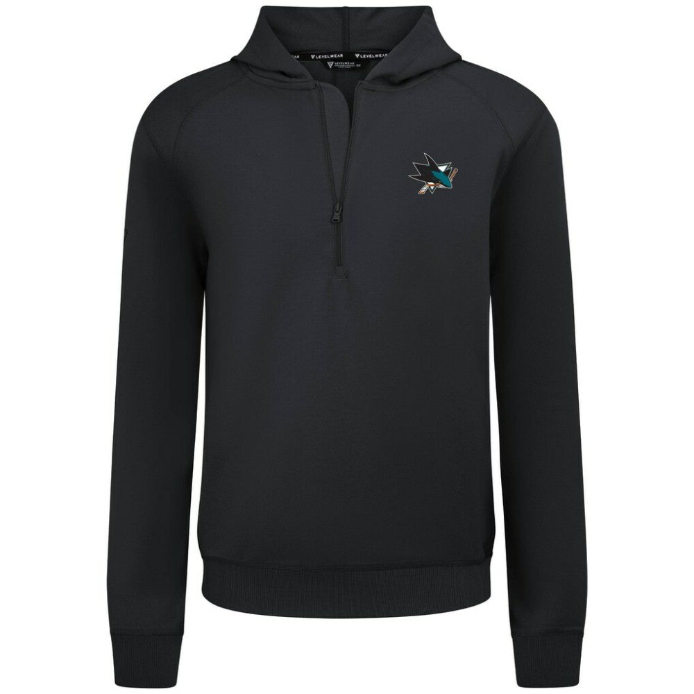 San Jose Sharks Levelwear Technic Quarter-Zip Pullover Hoodie - Black - NHL 203146009