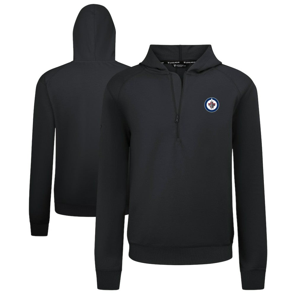 Winnipeg Jets Levelwear Technic Quarter-Zip Pullover Hoodie - Black - NHL 203146011