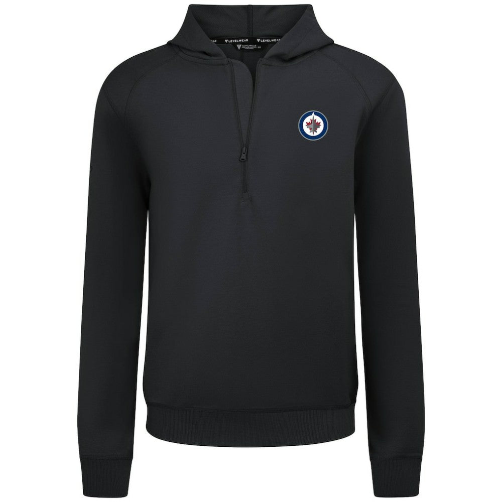 Winnipeg Jets Levelwear Technic Quarter-Zip Pullover Hoodie - Black - NHL 203146011