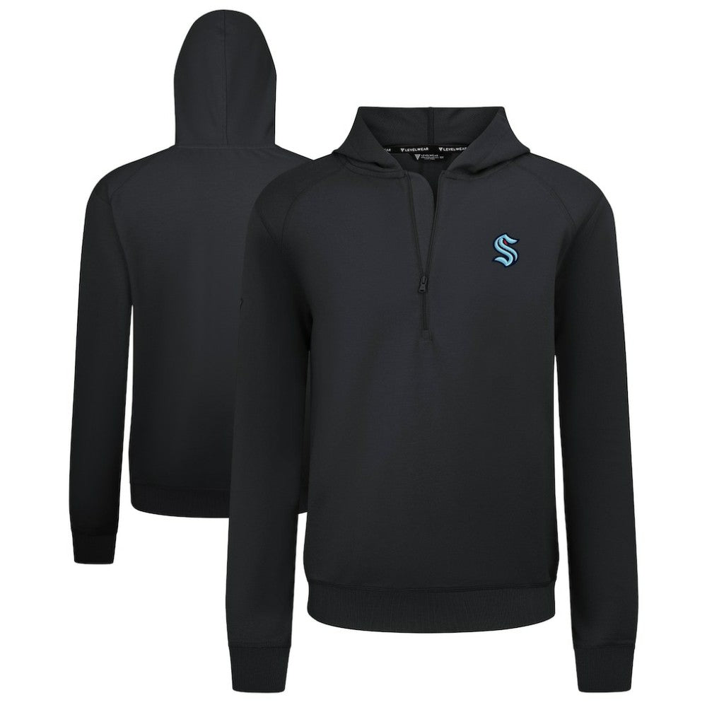 Seattle Kraken Levelwear Technic Quarter-Zip Pullover Hoodie - Black - NHL 203146015
