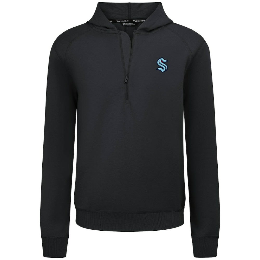 Seattle Kraken Levelwear Technic Quarter-Zip Pullover Hoodie - Black - NHL 203146015