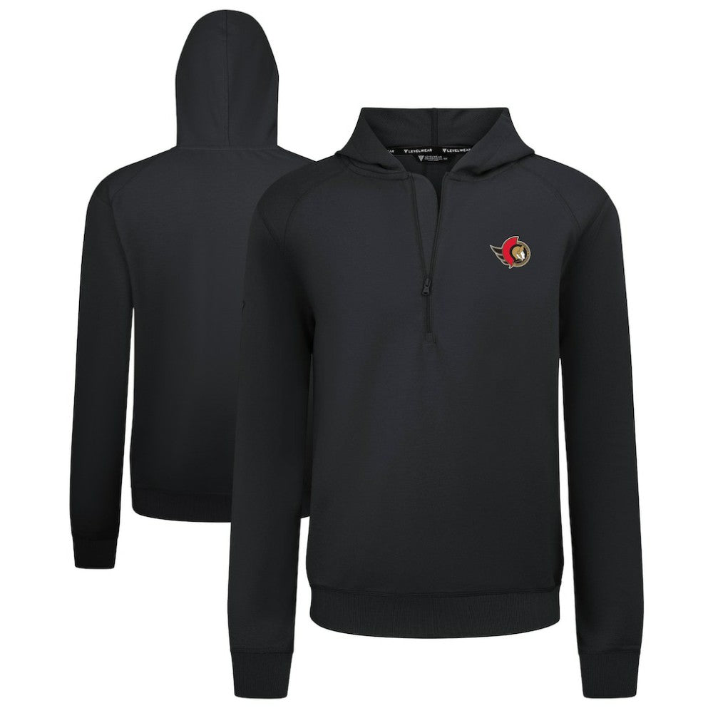Ottawa Senators Levelwear Technic Quarter-Zip Pullover Hoodie - Black - NHL 203146017