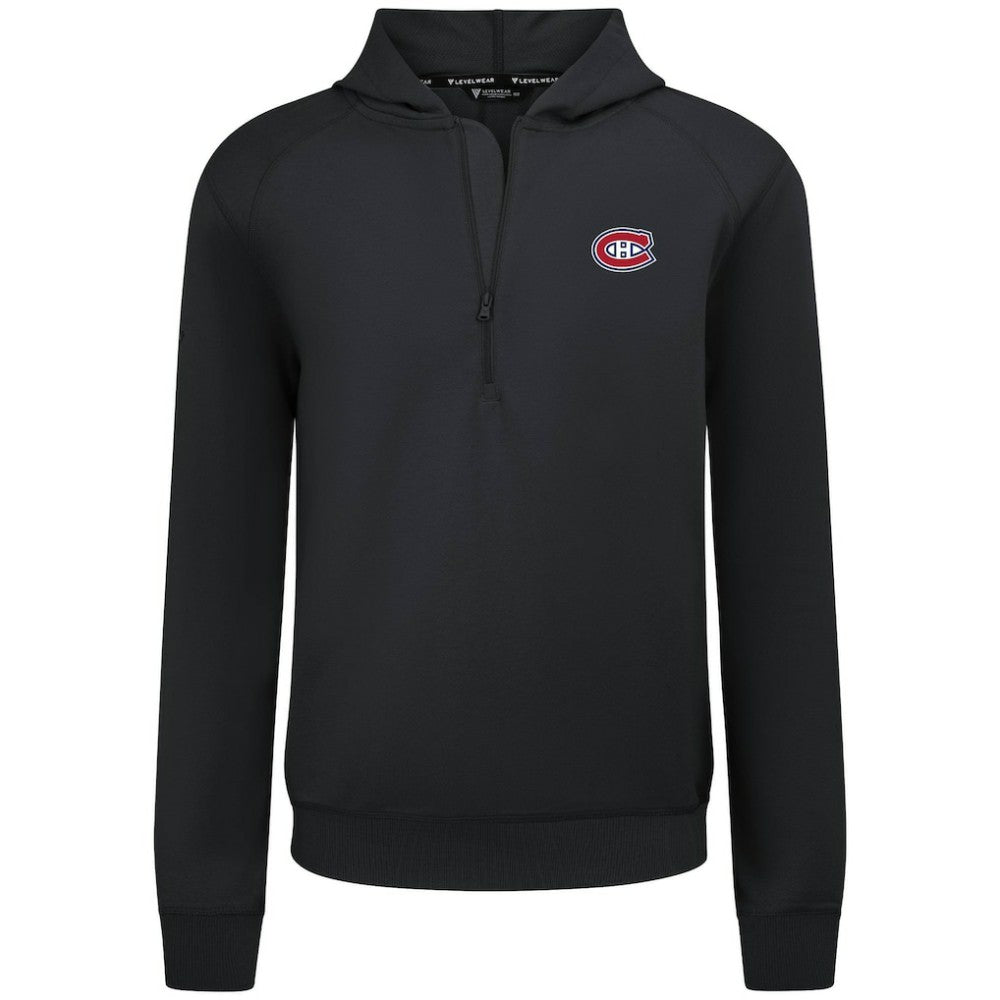 Montreal Canadiens Levelwear Technic Quarter-Zip Pullover Hoodie - Black - NHL 203146019