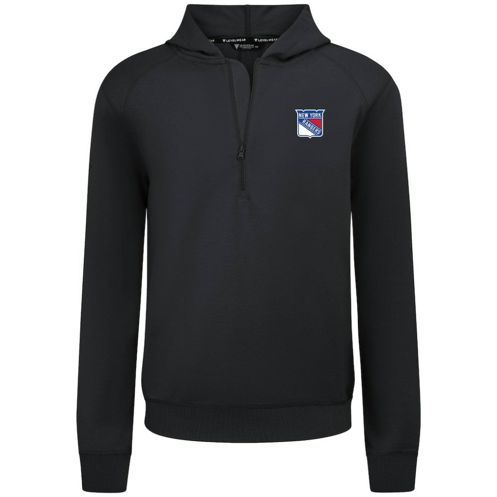 New York Rangers Levelwear Technic Quarter-Zip Pullover Hoodie - Black - NHL 203146025