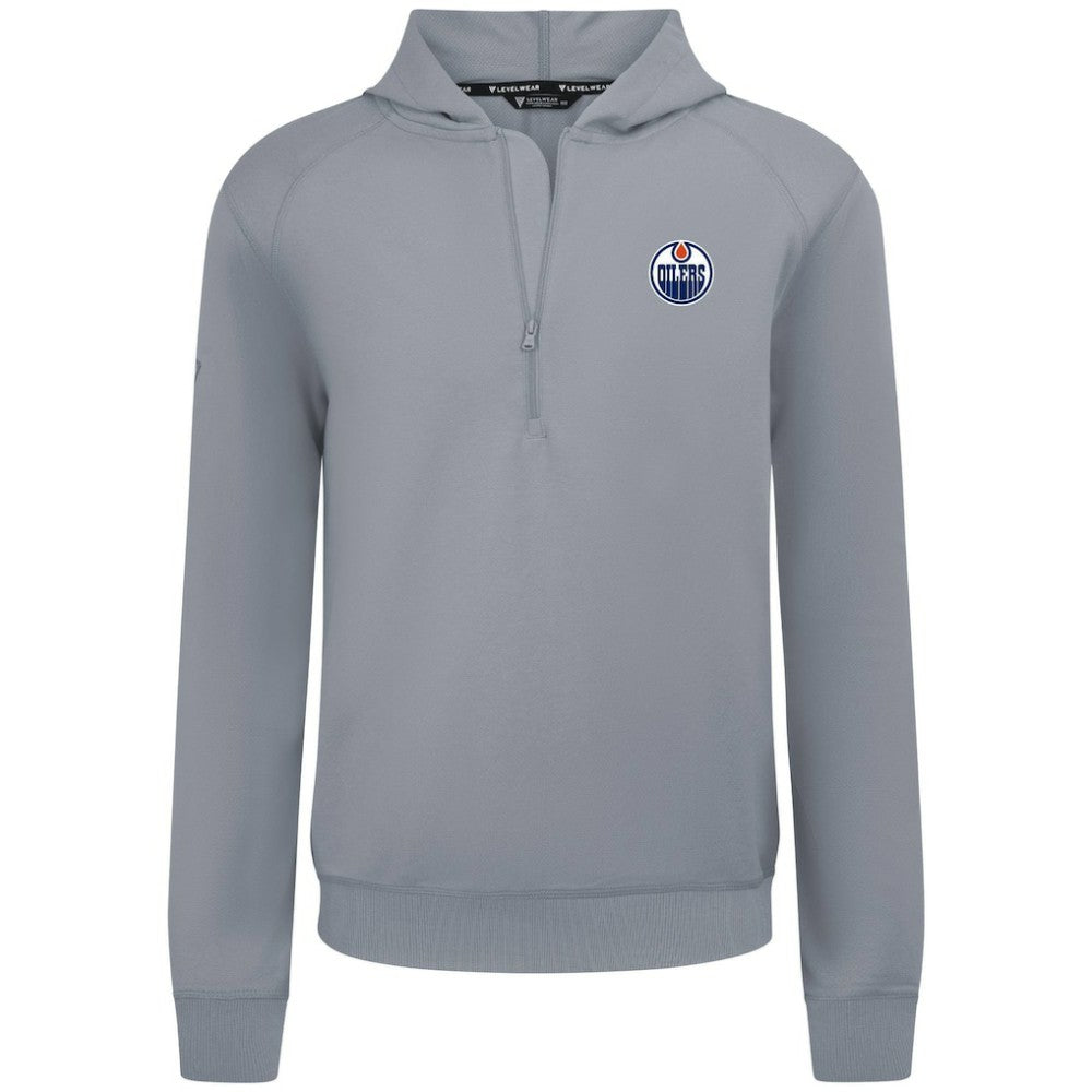 Edmonton Oilers Levelwear Technic Quarter-Zip Pullover Hoodie - Gray - NHL 203146028