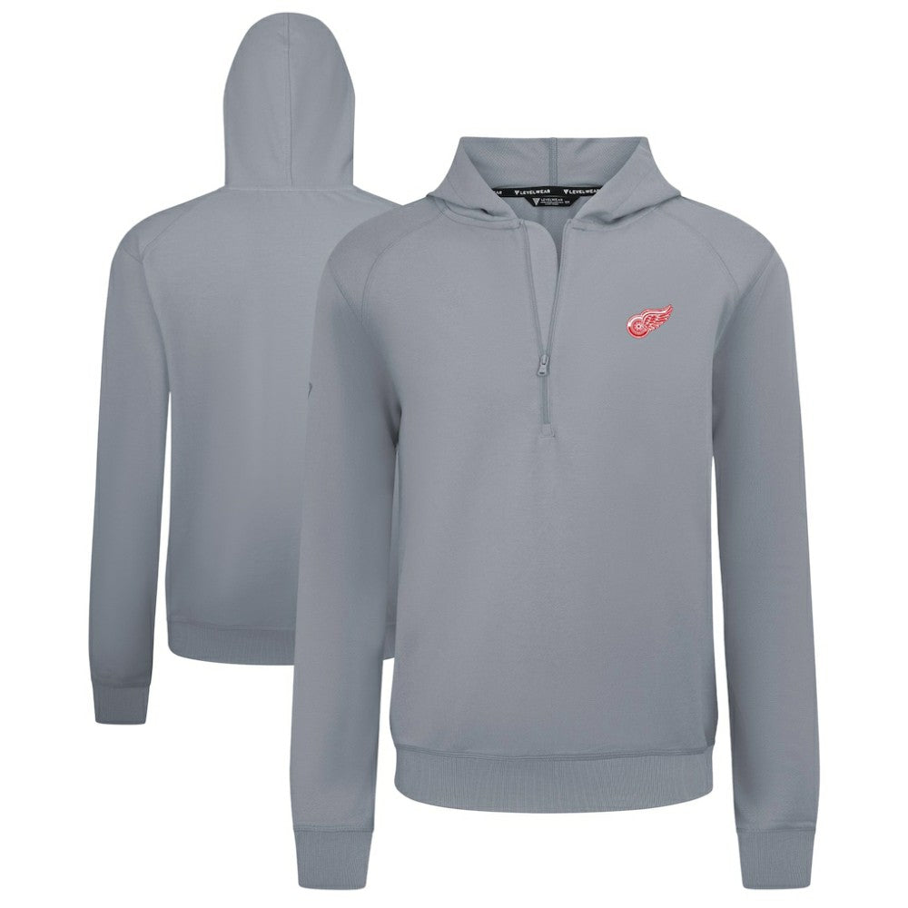 Detroit Red Wings Levelwear Technic Quarter-Zip Pullover Hoodie - Gray - NHL 203146029