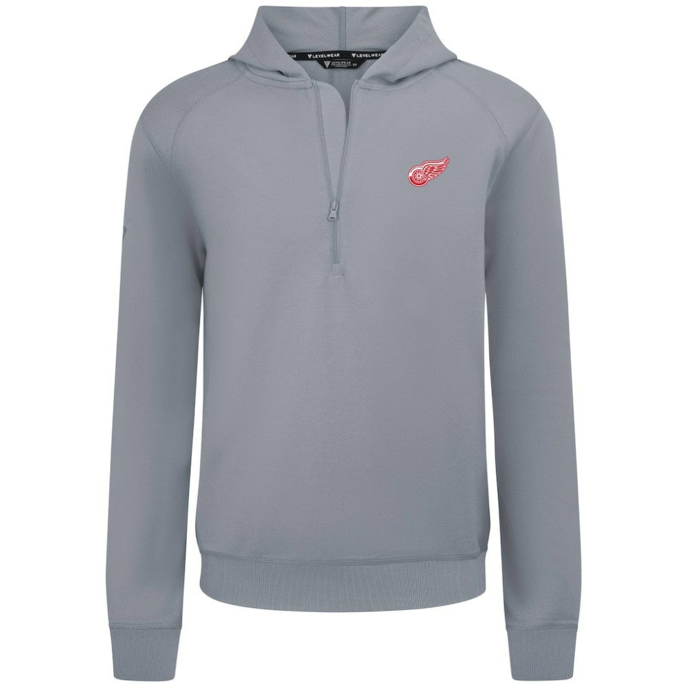Detroit Red Wings Levelwear Technic Quarter-Zip Pullover Hoodie - Gray - NHL 203146029