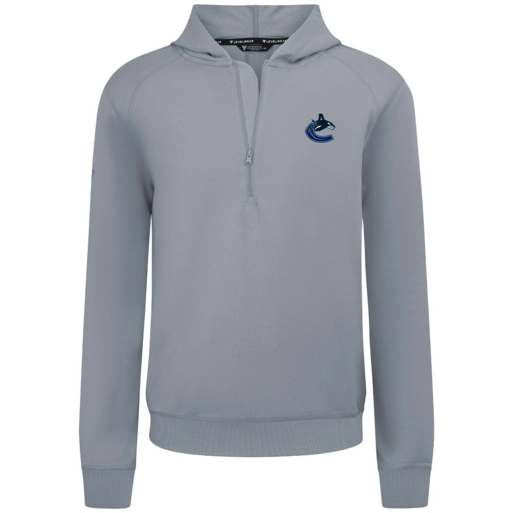 Vancouver Canucks Levelwear Technic Quarter-Zip Pullover Hoodie - Gray - NHL 203146030
