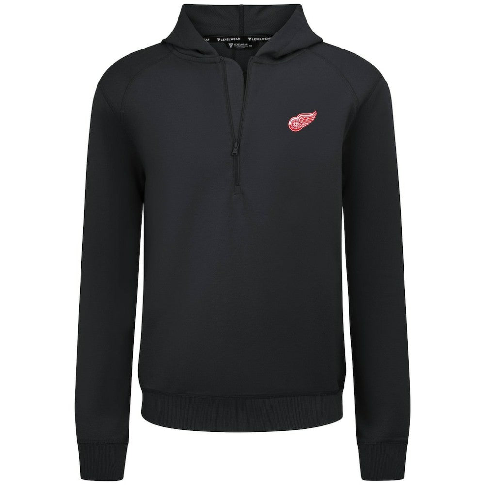 Detroit Red Wings Levelwear Technic Quarter-Zip Pullover Hoodie - Black - NHL 203146031