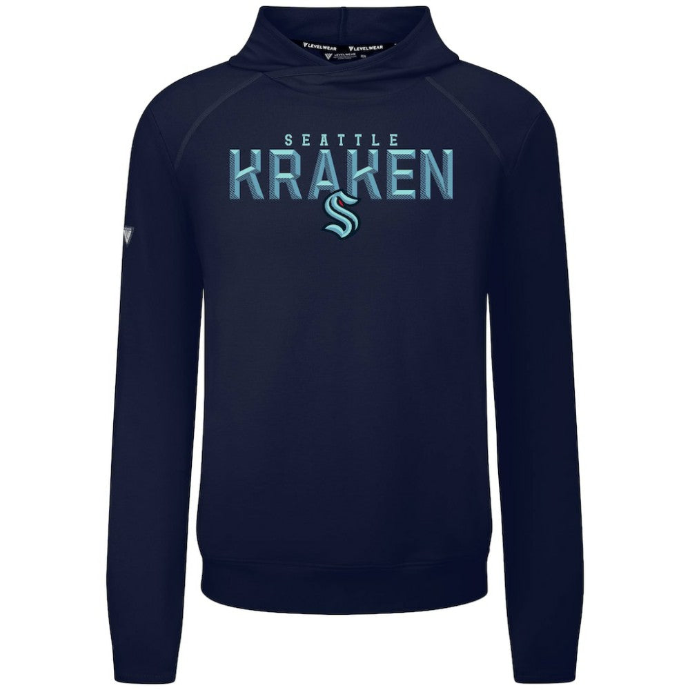 Seattle Kraken Levelwear Mandate Carve Tri-Blend Pullover Hoodie - Deep Sea Blue - NHL 203146032