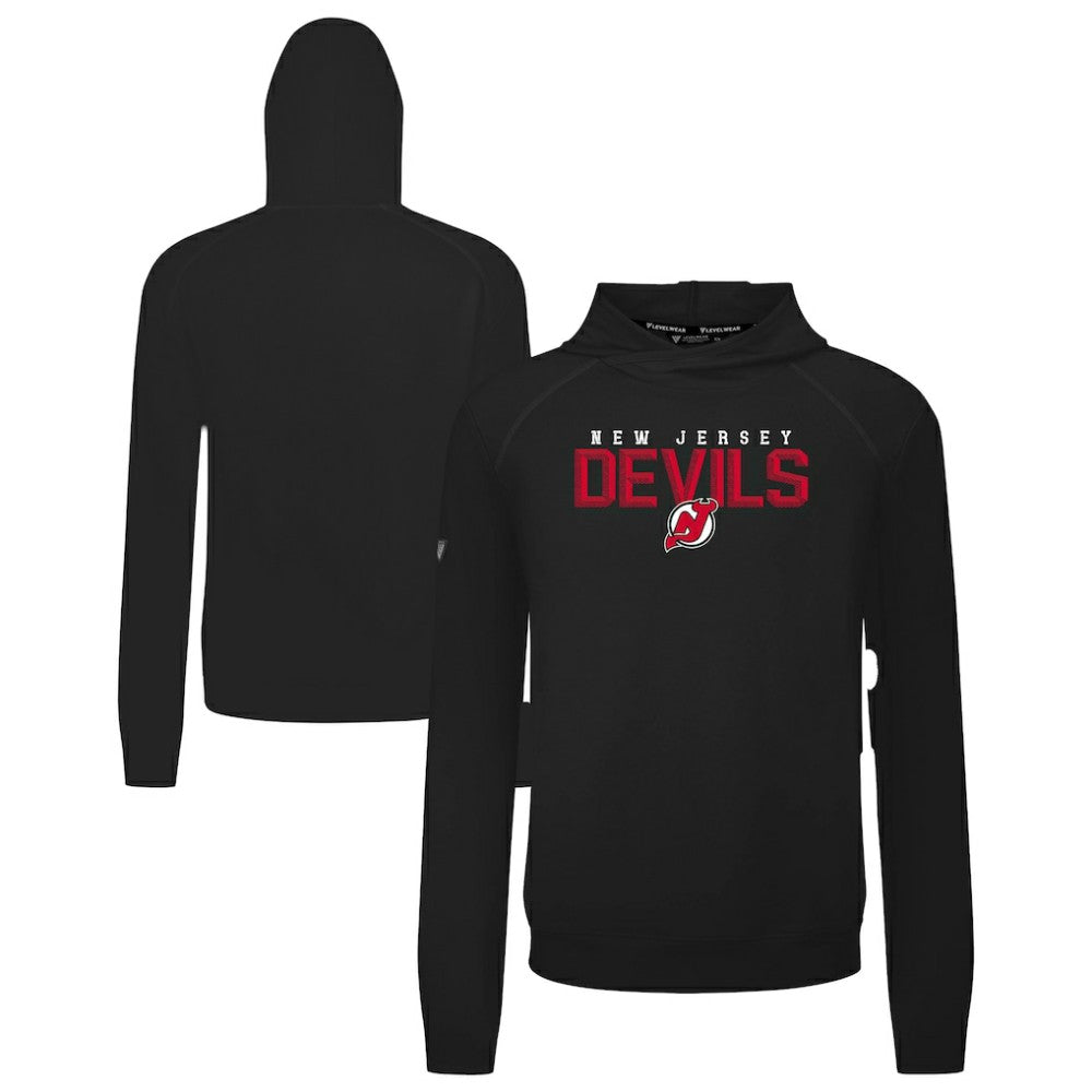 New Jersey Devils Levelwear Mandate Carve Tri-Blend Pullover Hoodie - Black - NHL 203146033