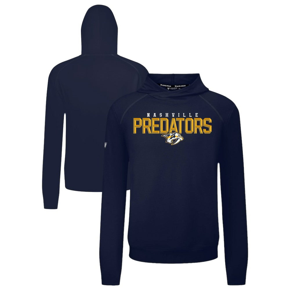 Nashville Predators Levelwear Mandate Carve Tri-Blend Pullover Hoodie - Navy - NHL 203146037