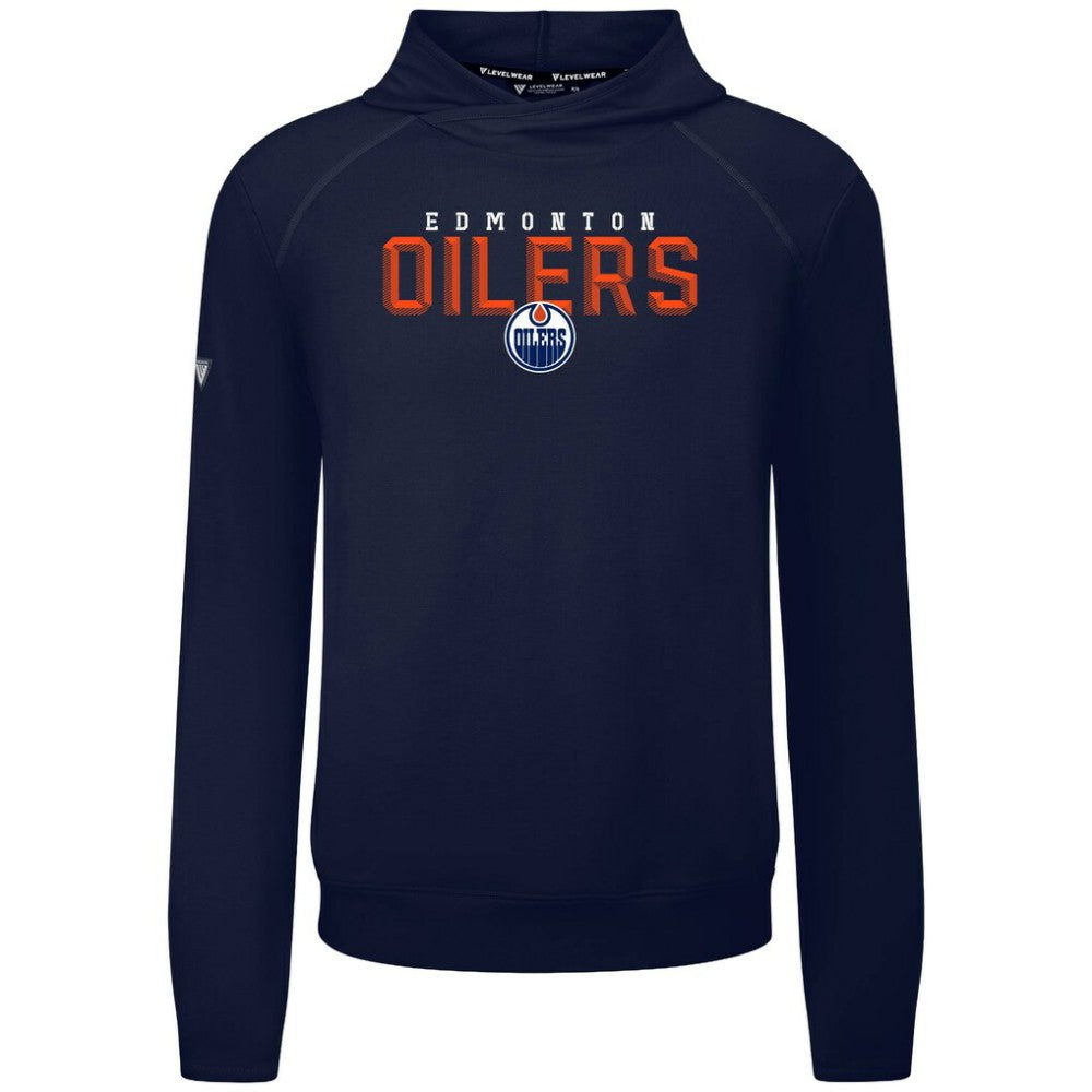 Edmonton Oilers Levelwear Mandate Carve Tri-Blend Pullover Hoodie - Navy - NHL 203146040