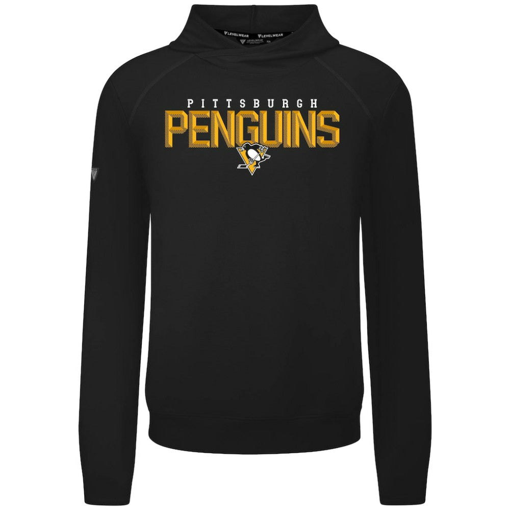 Pittsburgh Penguins Levelwear Mandate Carve Tri-Blend Pullover Hoodie - Black - NHL 203146051
