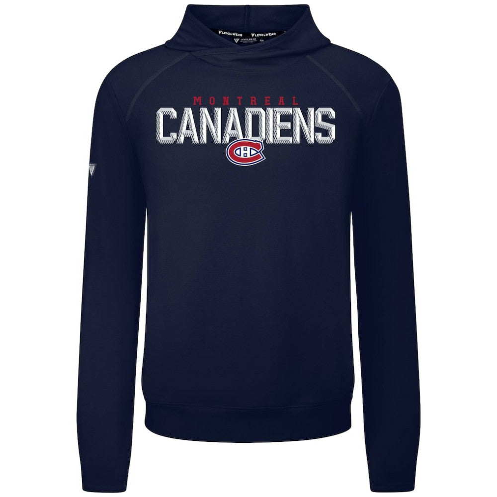 Montreal Canadiens Levelwear Mandate Carve Tri-Blend Pullover Hoodie - Navy - NHL 203146059
