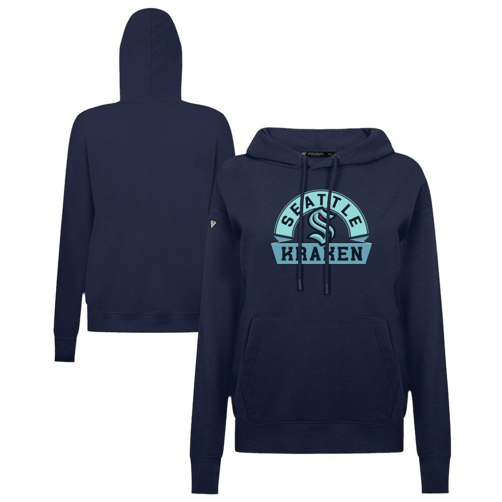 Seattle Kraken Levelwear Women's Adorn Banner Arch Pullover Hoodie - Navy - NHL 203146159