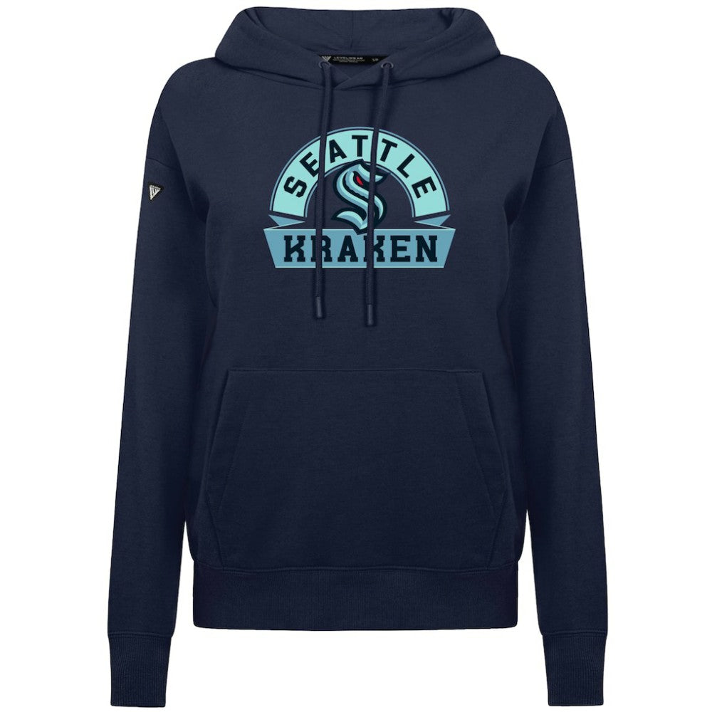 Seattle Kraken Levelwear Women's Adorn Banner Arch Pullover Hoodie - Navy - NHL 203146159
