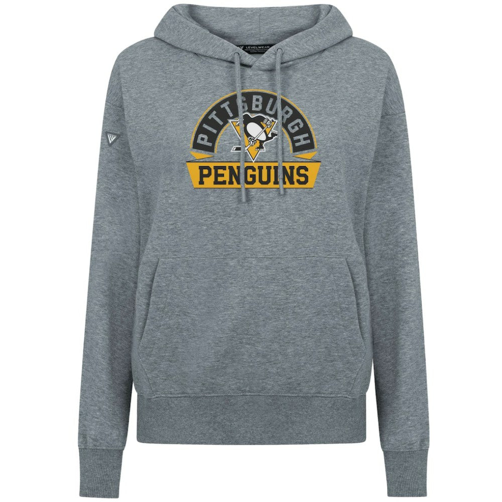 Pittsburgh Penguins Levelwear Women's Adorn Banner Arch Pullover Hoodie - Gray - NHL 203146160