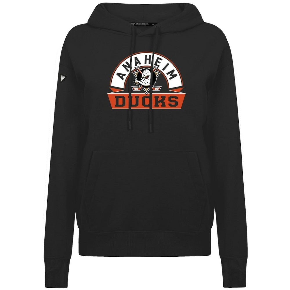Anaheim Ducks Levelwear Women's Adorn Banner Arch Pullover Hoodie - Black - NHL 203146162