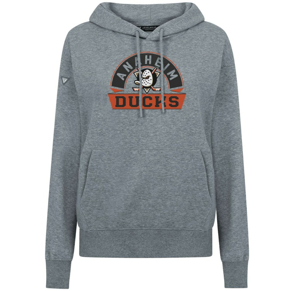 Anaheim Ducks Levelwear Women's Adorn Banner Arch Pullover Hoodie - Gray - NHL 203146163