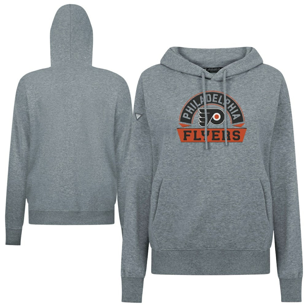 Philadelphia Flyers Levelwear Women's Adorn Banner Arch Pullover Hoodie - Gray - NHL 203146167
