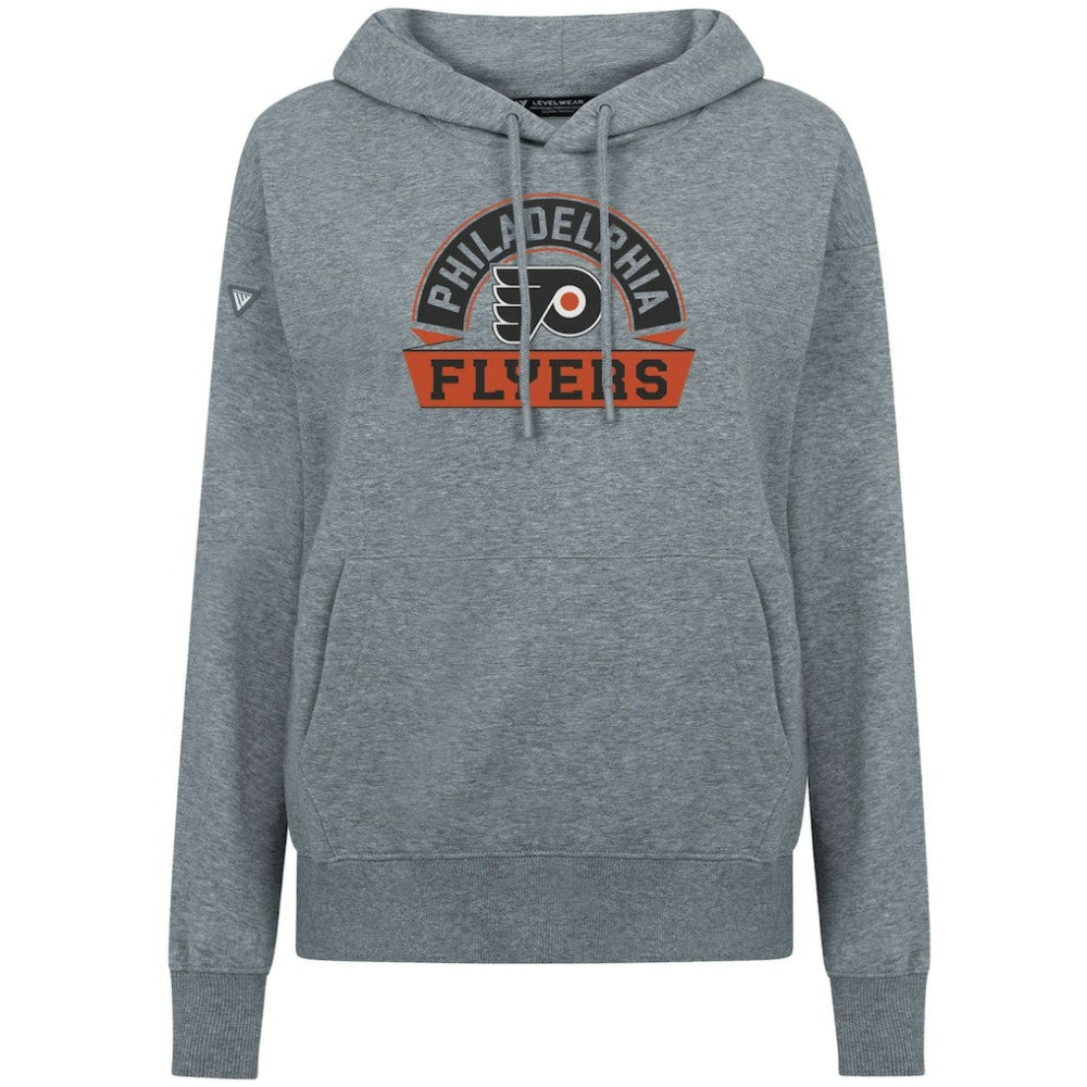 Philadelphia Flyers Levelwear Women's Adorn Banner Arch Pullover Hoodie - Gray - NHL 203146167