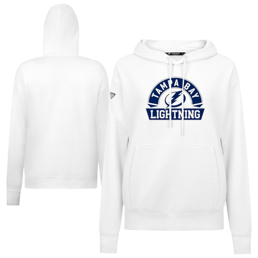 Tampa Bay Lightning Levelwear Women's Adorn Banner Arch Pullover Hoodie - White - NHL 203146169