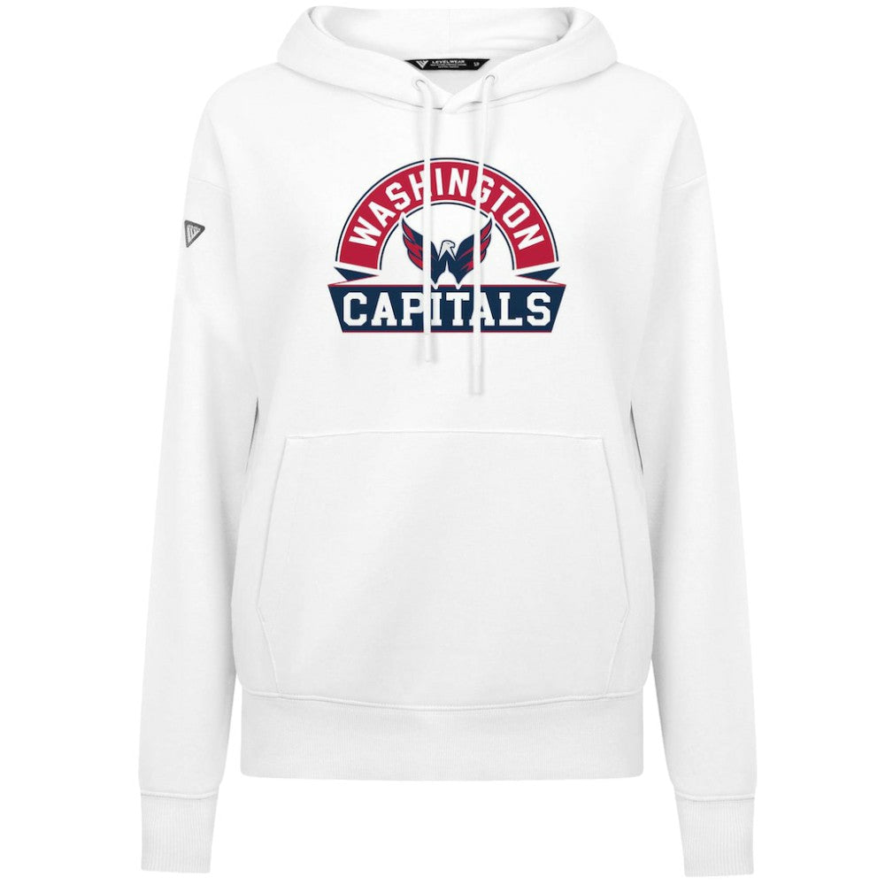 Washington Capitals Levelwear Women's Adorn Banner Arch Pullover Hoodie - White - NHL 203146171