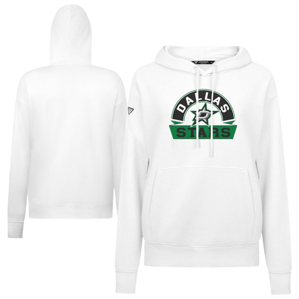 Dallas Stars Levelwear Women's Adorn Banner Arch Pullover Hoodie - White - NHL 203146173