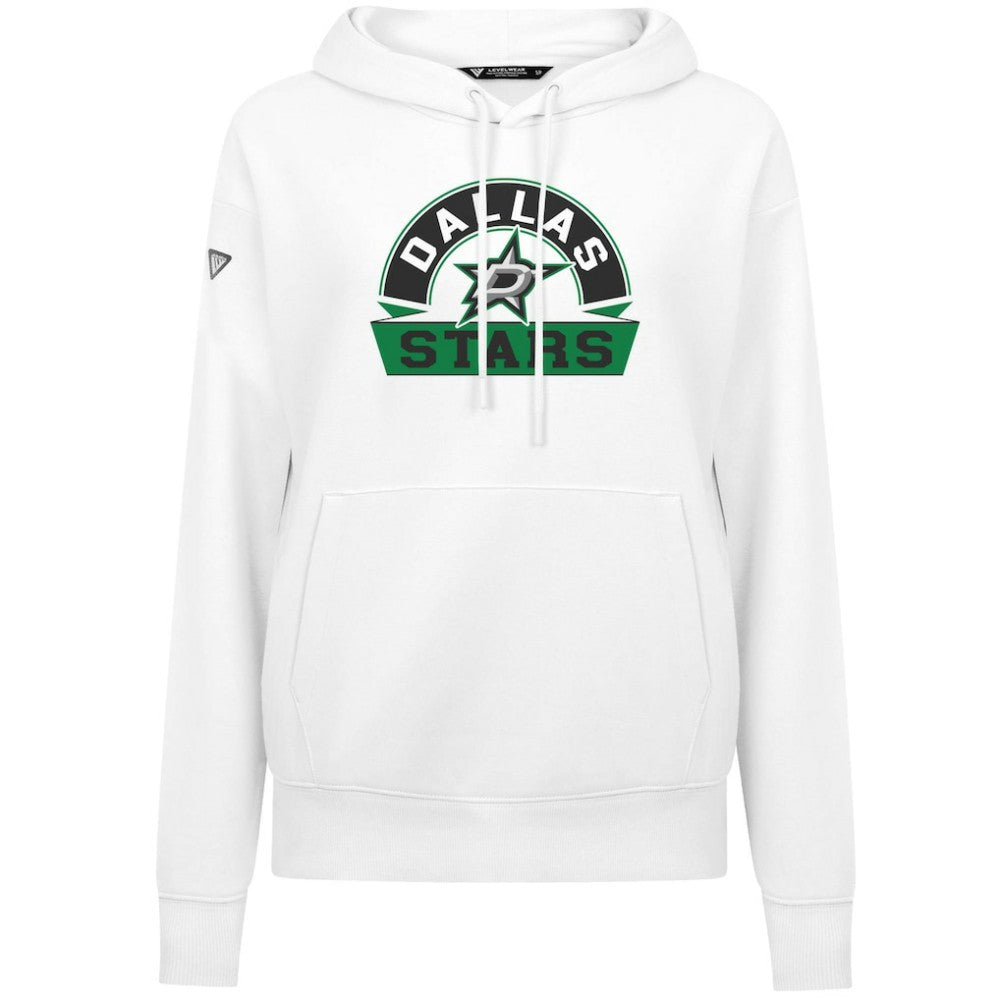Dallas Stars Levelwear Women's Adorn Banner Arch Pullover Hoodie - White - NHL 203146173