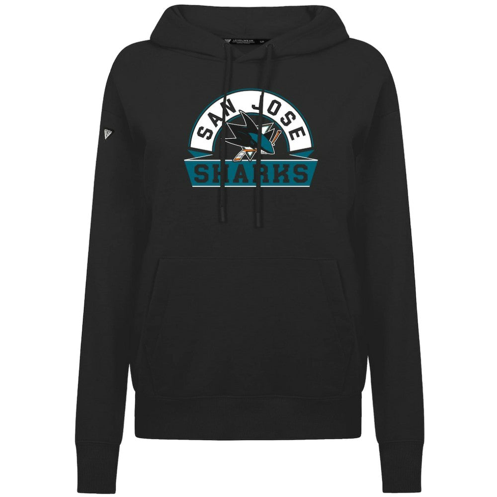 San Jose Sharks Levelwear Women's Adorn Banner Arch Pullover Hoodie - Black - NHL 203146176