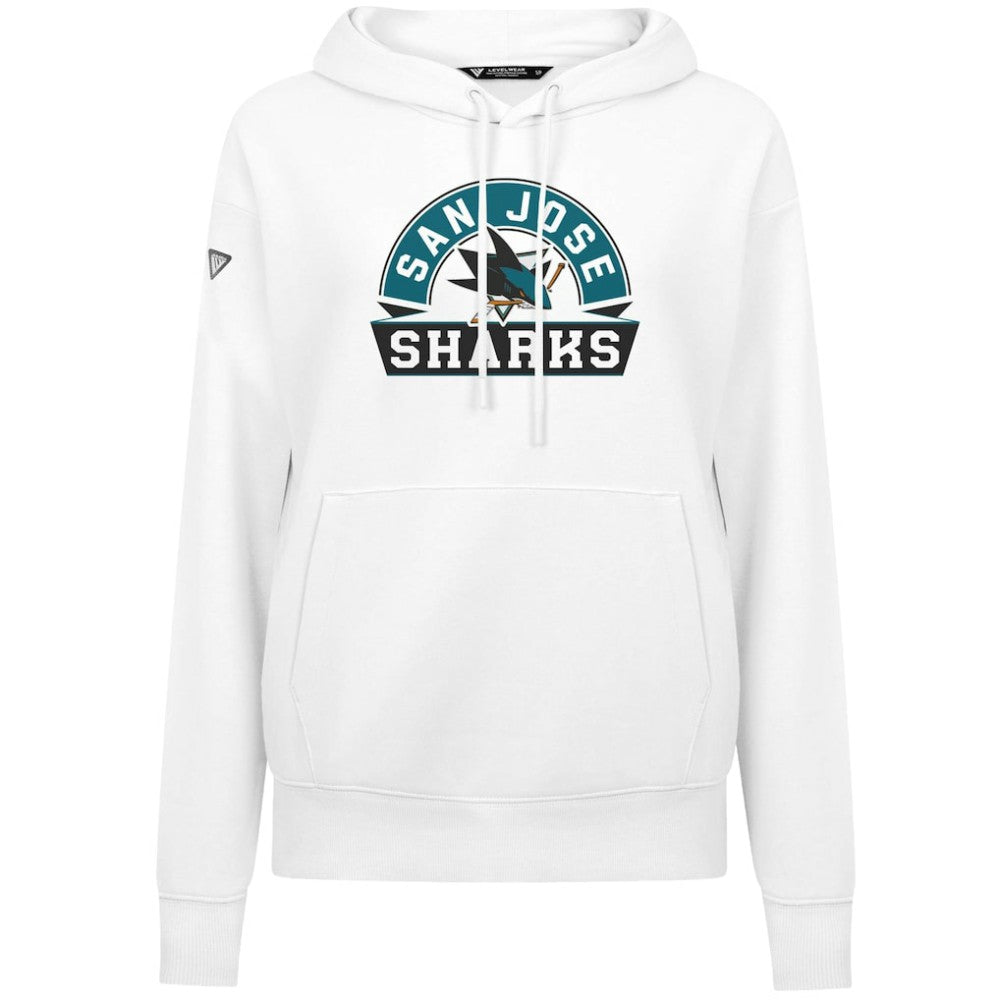 San Jose Sharks Levelwear Women's Adorn Banner Arch Pullover Hoodie - White - NHL 203146177