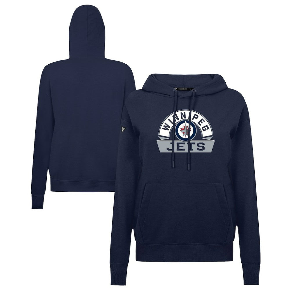 Winnipeg Jets Levelwear Women's Adorn Banner Arch Pullover Hoodie - Navy - NHL 203146178