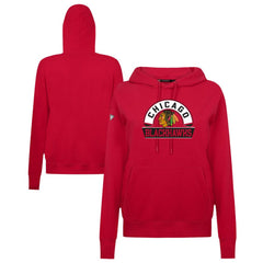 Chicago Blackhawks Levelwear Women's Adorn Banner Arch Pullover Hoodie - Red - NHL 203146181