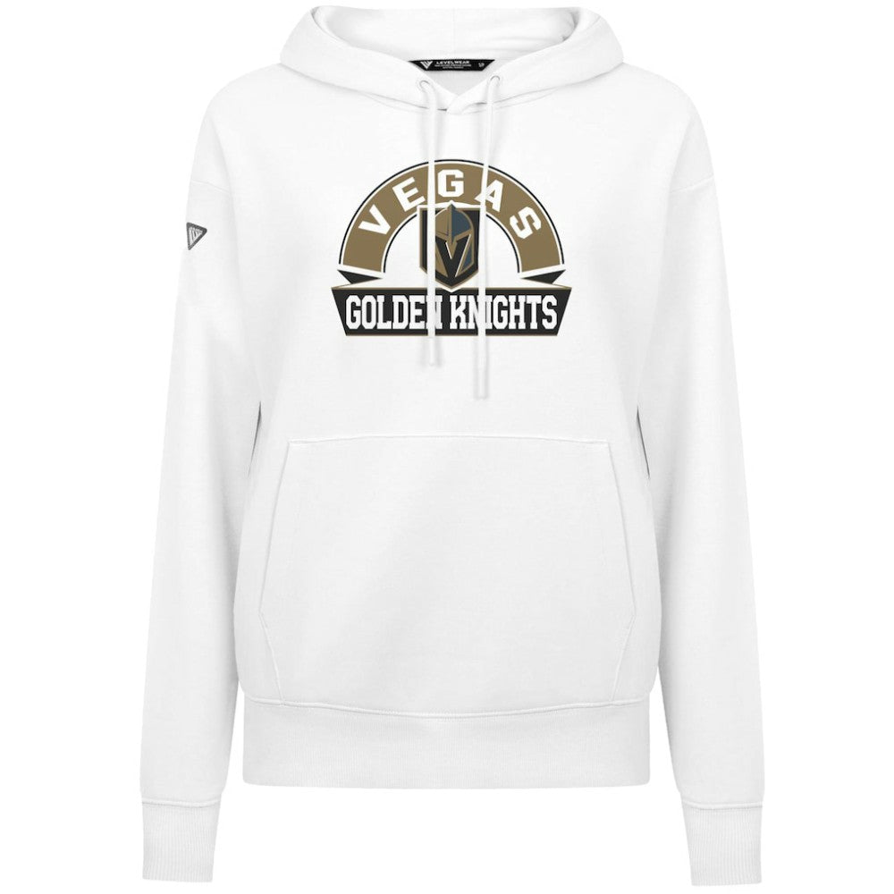 Vegas Golden Knights Levelwear Women's Adorn Banner Arch Pullover Hoodie - White - NHL 203146182