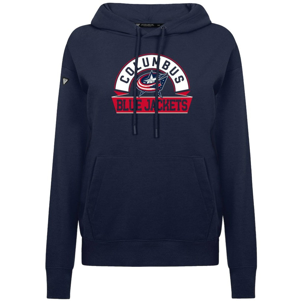 Columbus Blue Jackets Levelwear Women's Adorn Banner Arch Pullover Hoodie - Navy - NHL 203146184