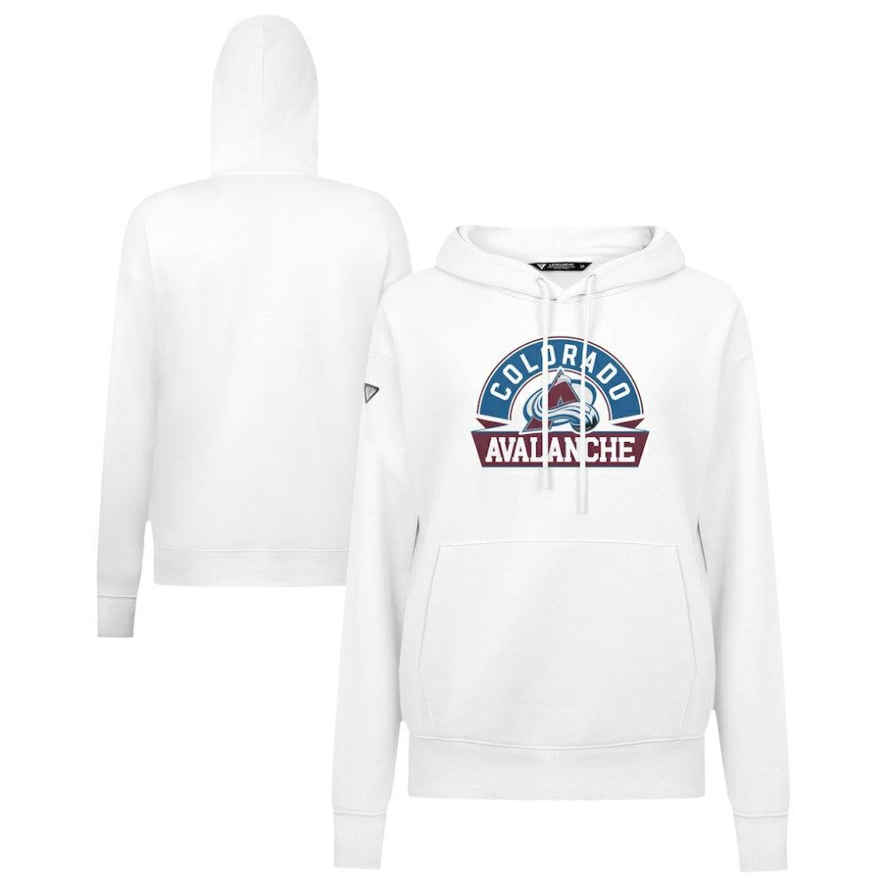 Colorado Avalanche Levelwear Women's Adorn Banner Arch Pullover Hoodie - White - NHL 203146189