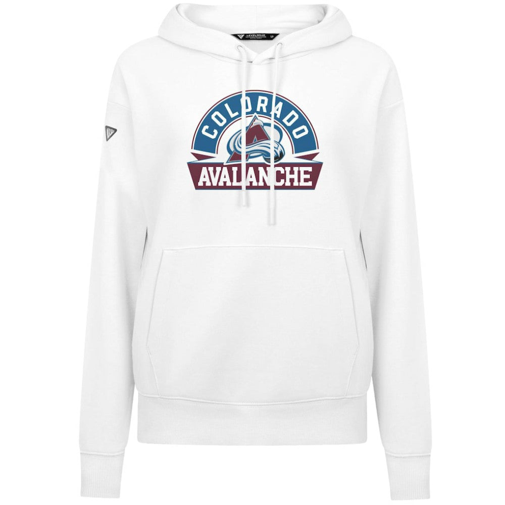 Colorado Avalanche Levelwear Women's Adorn Banner Arch Pullover Hoodie - White - NHL 203146189