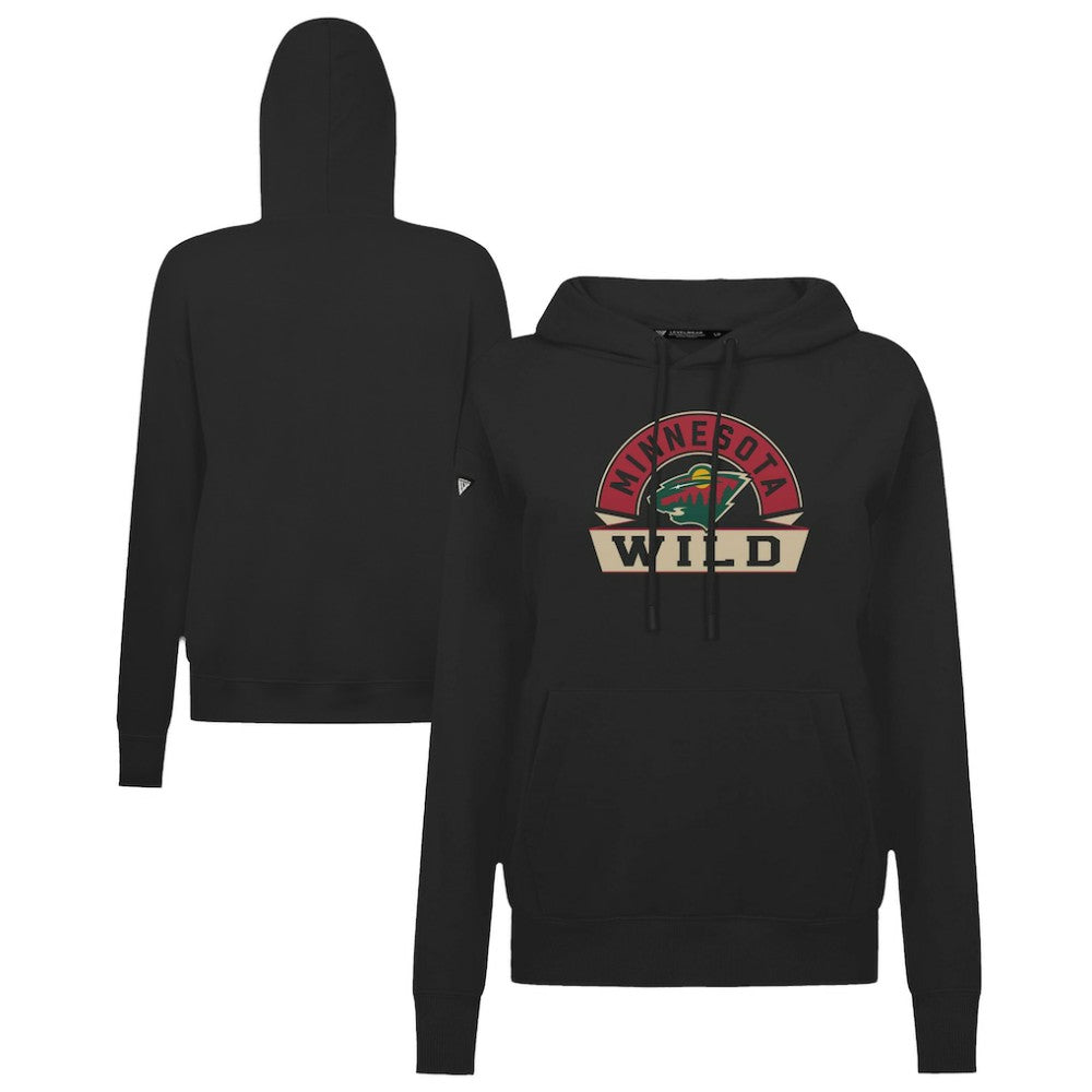 Minnesota Wild Levelwear Women's Adorn Banner Arch Pullover Hoodie - Black - NHL 203146190