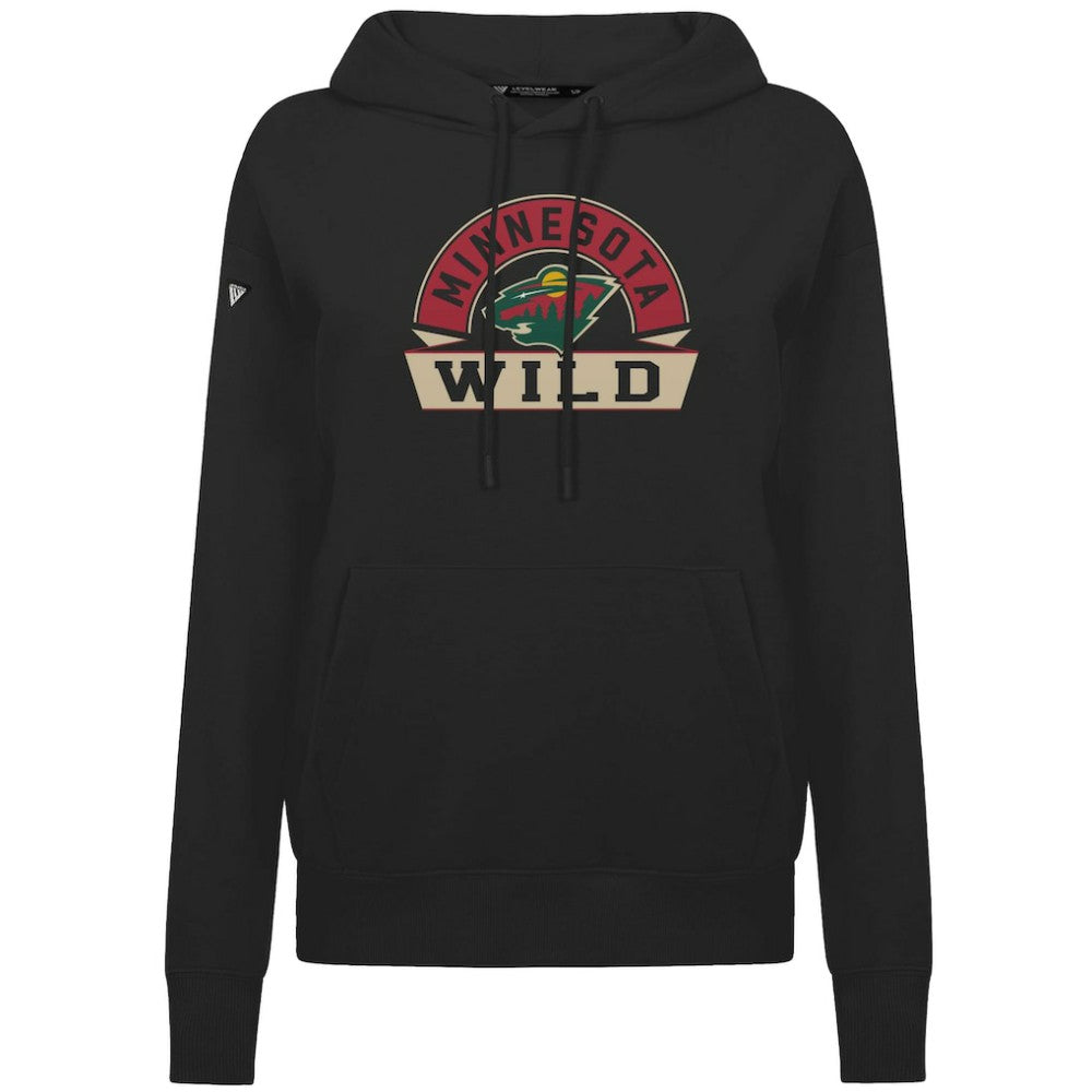 Minnesota Wild Levelwear Women's Adorn Banner Arch Pullover Hoodie - Black - NHL 203146190