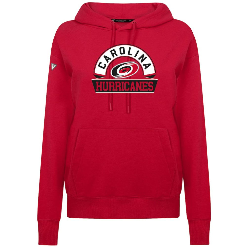 Carolina Hurricanes Levelwear Women's Adorn Banner Arch Pullover Hoodie - Red - NHL 203146191