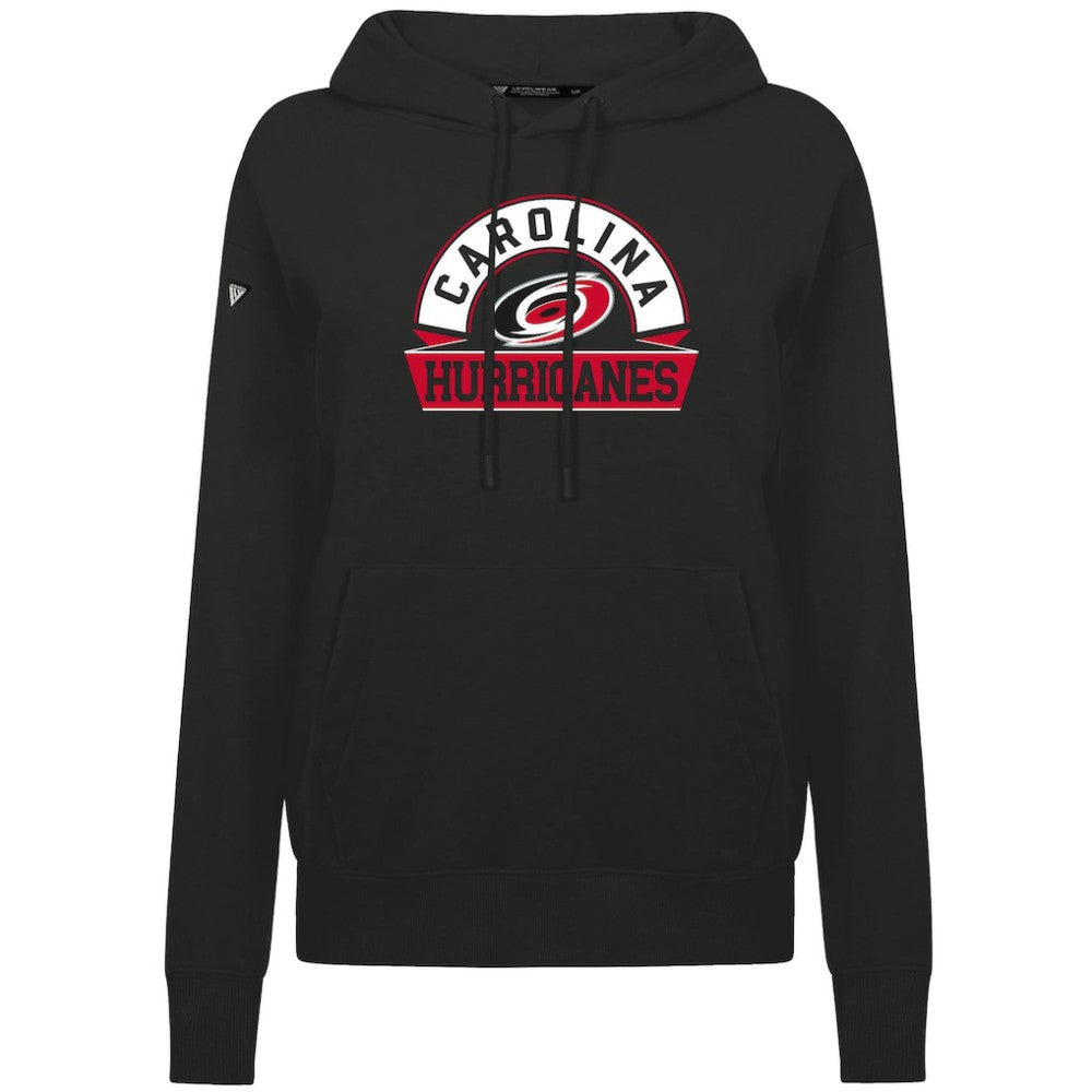 Carolina Hurricanes Levelwear Women's Adorn Banner Arch Pullover Hoodie - Black - NHL 203146192