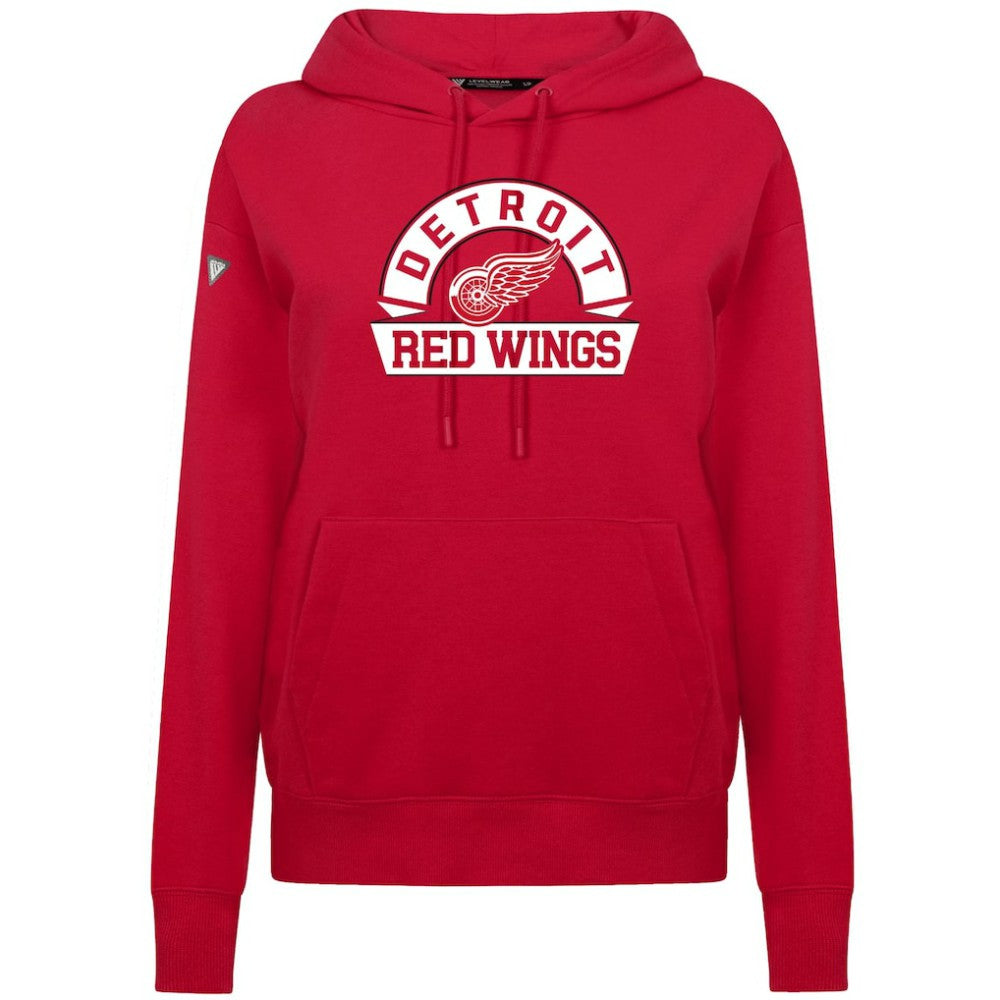 Detroit Red Wings Levelwear Women's Adorn Banner Arch Pullover Hoodie - Red - NHL 203146202