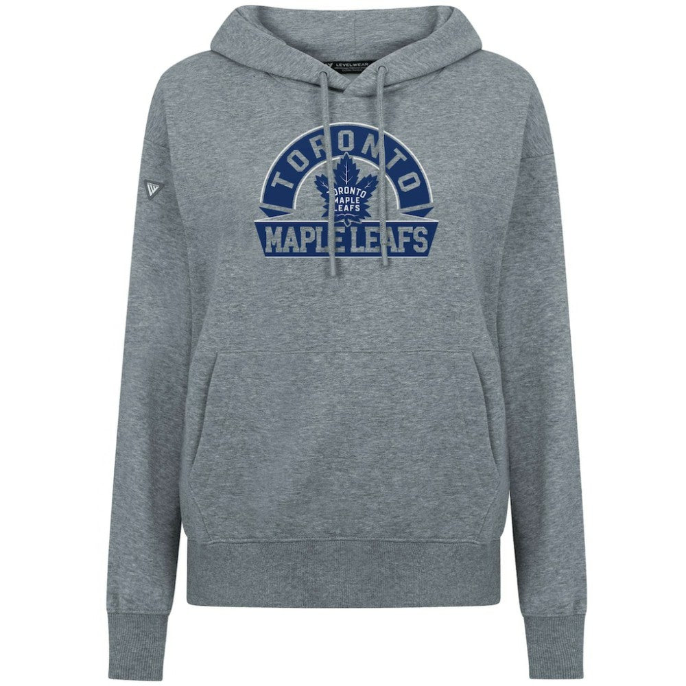 Toronto Maple Leafs Levelwear Women's Adorn Banner Arch Pullover Hoodie - Gray - NHL 203146206